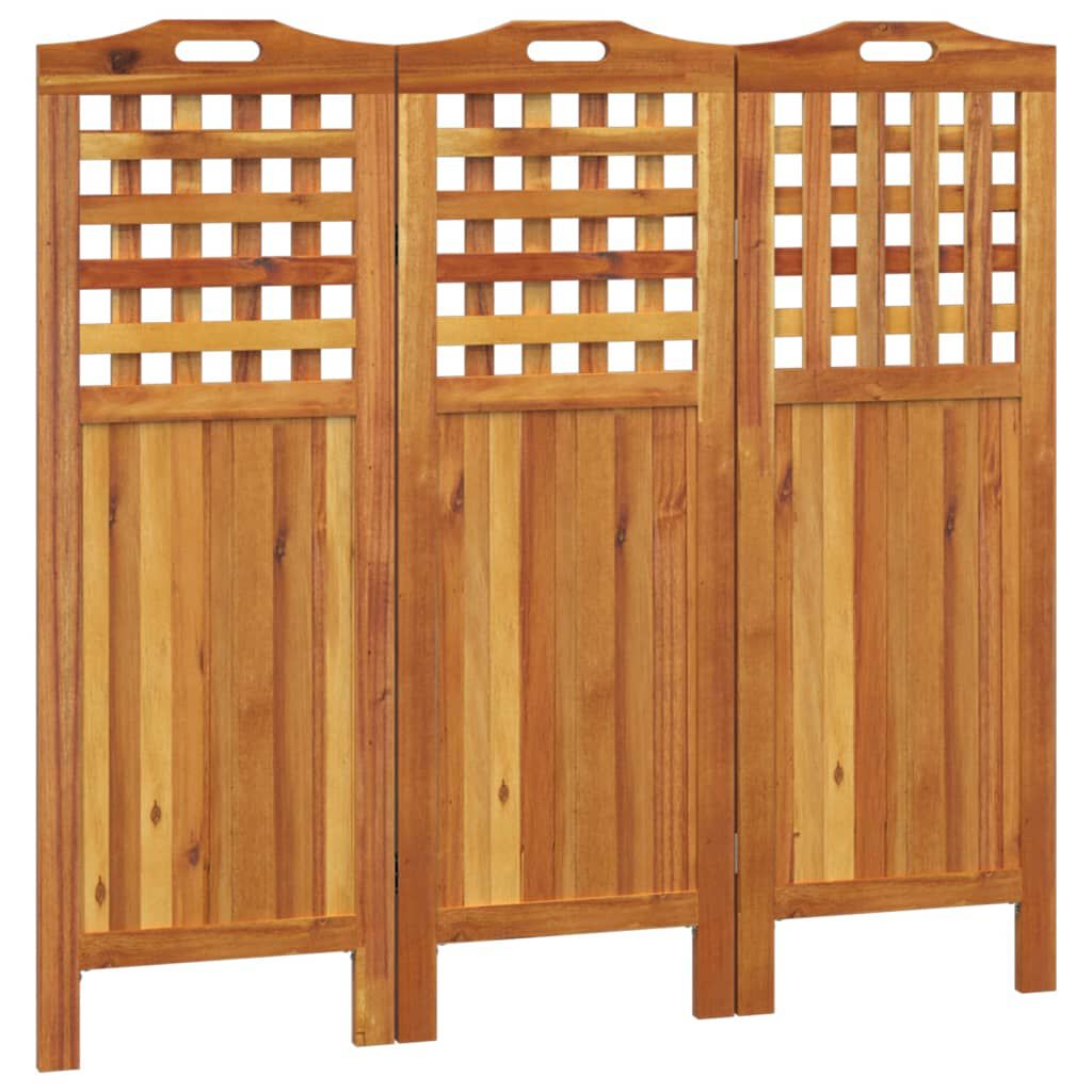 vidaXL Διαχωριστικό Χώρου με 3 Πάνελ 121,5x2x115εκ. Μασίφ Ξύλο Ακακίας