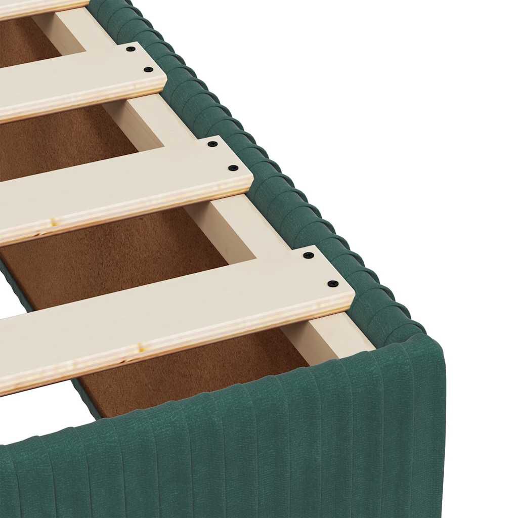 vidaXL Κρεβάτι Boxspring με Στρώμα Σκούρο Πράσινο 160x200εκ. Βελούδινο