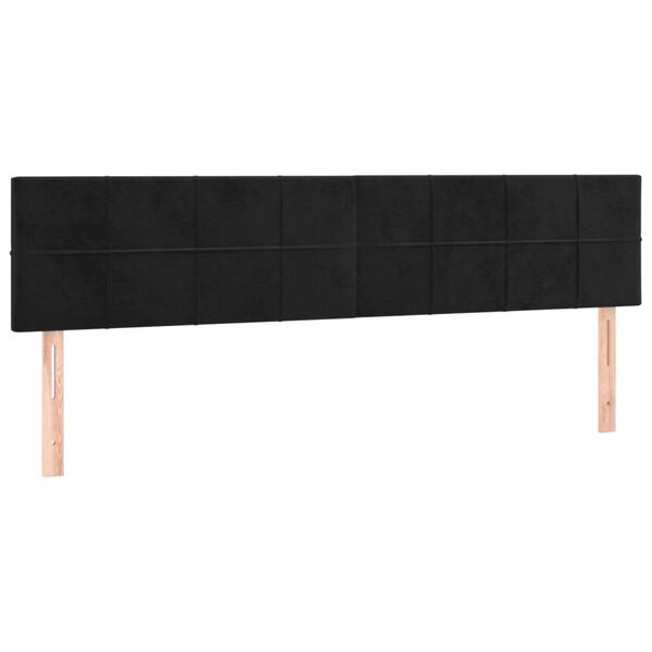 vidaXL Κρεβάτι Boxspring με Στρώμα & LED Μαύρο 200x200 εκ. Βελούδινο