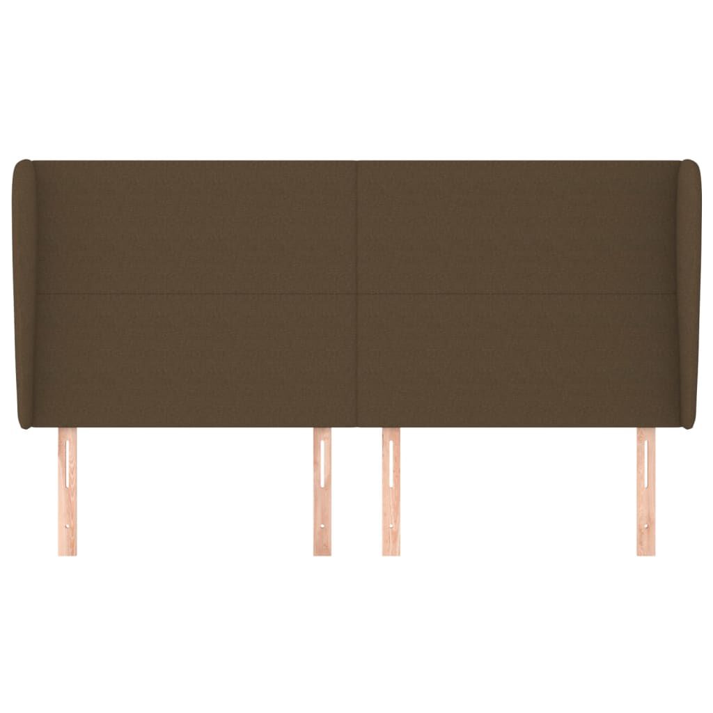 vidaXL Κεφαλάρι με Πτερύγια Σκούρο Καφέ 183x23x118/128 εκ. Υφασμάτινο