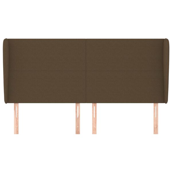 vidaXL Κεφαλάρι με Πτερύγια Σκούρο Καφέ 183x23x118/128 εκ. Υφασμάτινο