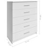 vidaXL Συρταριέρα Λευκή 71 x 35 x 106 εκ. από Μοριοσανίδα
