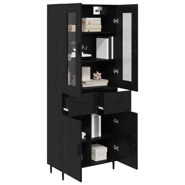 vidaXL Highboard &mu;&epsilon; &sigma;&upsilon;&rho;&tau;ά&rho;&iota; 2 pcs &Mu;&alpha;ύ&rho;&eta; &Omicron;&xi;&upsilon;ά &Sigma;ύ&nu;&theta;&epsilon;&tau;&omicron; &Xi;ύ&lambda;&omicron; &kappa;&alpha;&iota; &Gamma;&upsilon;&alpha;&lambda;ί