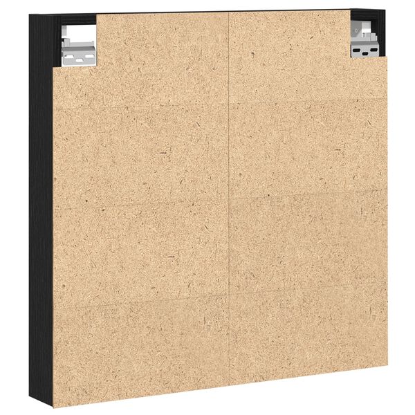 vidaXL Βιτρίνα με ράφι Μαύρη δρυς 60 x 8.5 x 58 εκ Επεξεργασμένο ξύλο