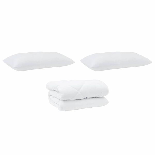 vidaXL Πάπλωμα Άλλο με μαξιλάρι 3 pcs Λευκό 200 x 200 cm Μικροΐνες