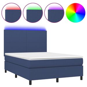 vidaXL &Kappa;&rho;&epsilon;&beta;ά&tau;&iota; Boxspring &mu;&epsilon; &Sigma;&tau;&rho;ώ&mu;&alpha; & LED &Mu;&pi;&lambda;&epsilon; 140x200 &epsilon;&kappa;. &Upsilon;&phi;&alpha;&sigma;&mu;ά&tau;&iota;&nu;&omicron;
