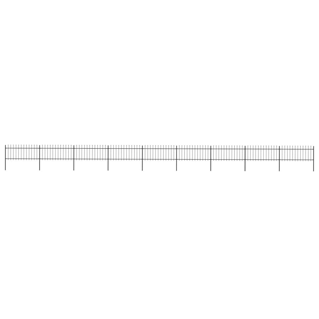 vidaXL Κάγκελα Περίφραξης με Λόγχες Μαύρα 15,3 x 0,8 μ. από Χάλυβα