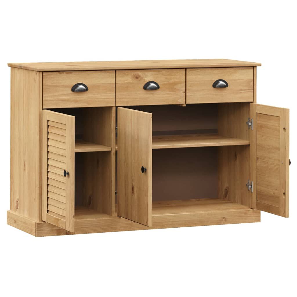 vidaXL Μπουφές με Συρτάρια VIGO 113 x 40 x 75 εκ. Μασίφ Ξύλο Πεύκο