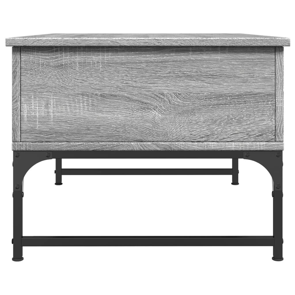vidaXL Τραπεζάκι Σαλονιού Γκρι Sonoma 70x50x40 εκ. Επεξ. Ξύλο/Μέταλλο