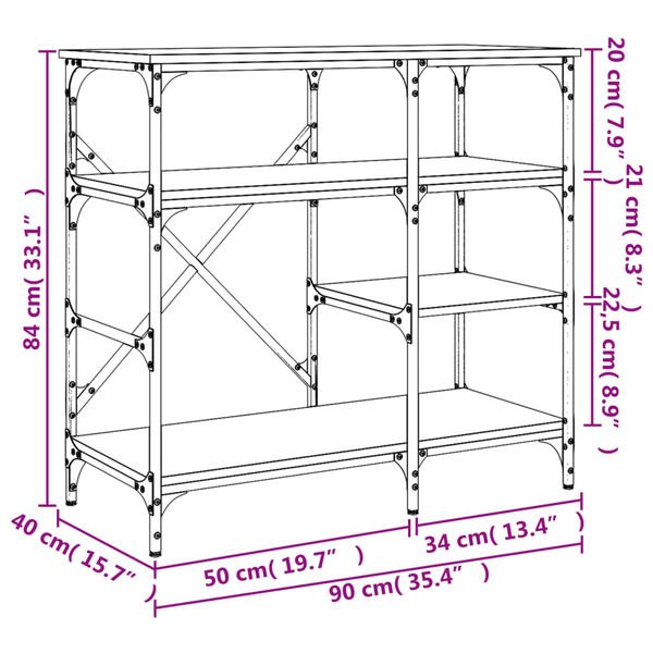 vidaXL Ραφιέρα Κουζίνας Γκρι Sonoma 90x40x84 εκ. Επεξ. Ξύλο/Μέταλλο