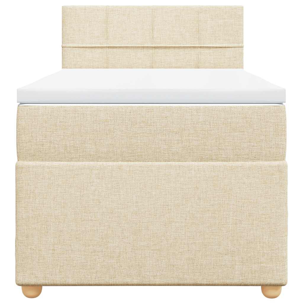vidaXL Κρεβάτι Boxspring με Στρώμα Κρεμ 80 x 200 εκ. Υφασμάτινο