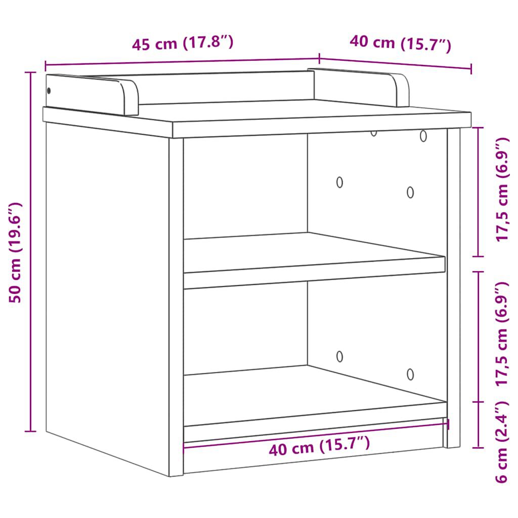 vidaXL Πάγκος διαδρόμου "SANDNES" 45x40x50 εκ.Πεύκο μασίφ ξύλο
