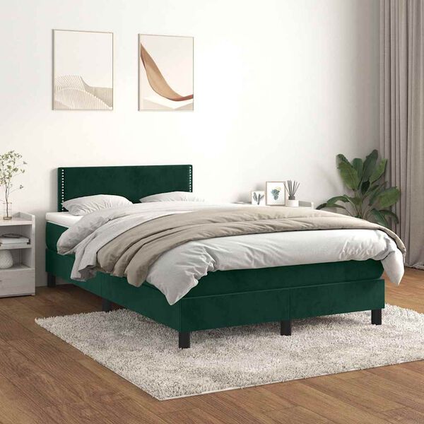 vidaXL &Kappa;&rho;&epsilon;&beta;ά&tau;&iota; Boxspring &mu;&epsilon; &Sigma;&tau;&rho;ώ&mu;&alpha; &Sigma;&kappa;&omicron;ύ&rho;&omicron; &Pi;&rho;ά&sigma;&iota;&nu;&omicron; 120x200&epsilon;&kappa;. &Beta;&epsilon;&lambda;&omicron;ύ&delta;&iota;&nu;&omicron;