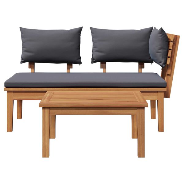 vidaXL Παγκάκι κήπου 2 pcs Καφέ Μασίφ ξύλο teak