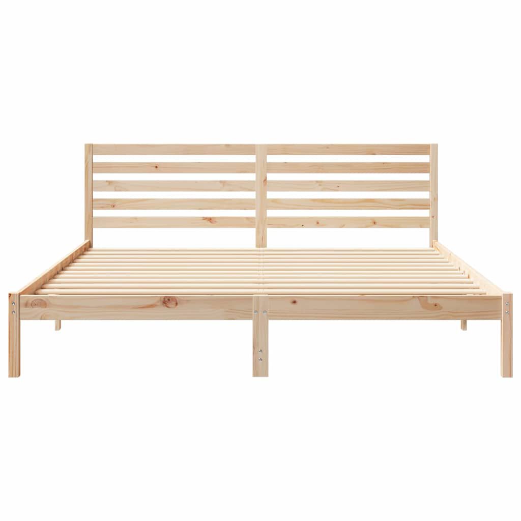 vidaXL Σκελετός Κρεβατιού Καφέ 180 x 200 cm Μασίφ ξύλο πεύκου