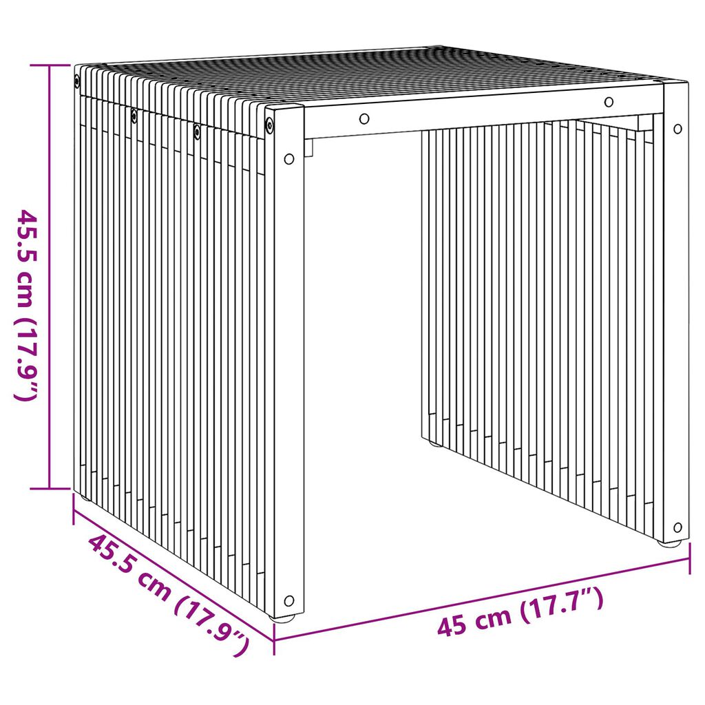 vidaXL Τραπεζάκι Κήπου 45 x 42.5 x 45 εκ. Μασίφ Ξύλο Teak
