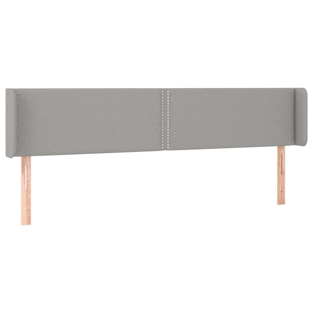 vidaXL Κεφαλάρι Κρεβατιού LED Ανοιχτό Γκρι 183x16x78/88 εκ. Υφασμάτινο