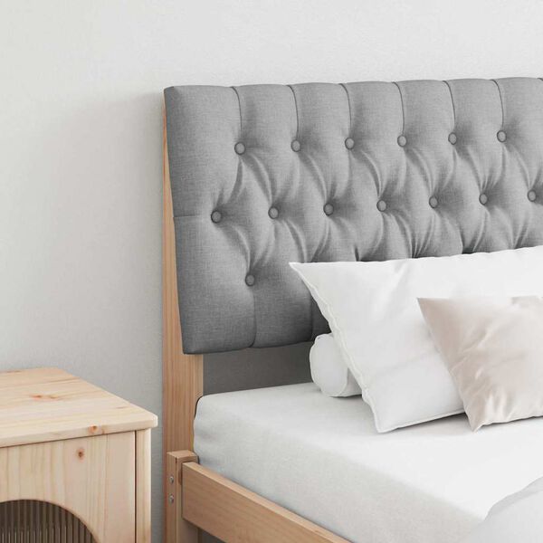 vidaXL Ταπετσαρισμένο κεφαλάρι Ανοιχτό γκρι 180 cm