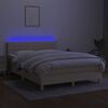 vidaXL &Kappa;&rho;&epsilon;&beta;ά&tau;&iota; Boxspring &mu;&epsilon; &Sigma;&tau;&rho;ώ&mu;&alpha; & LED &Kappa;&rho;&epsilon;&mu; 140x200 &epsilon;&kappa;. &Upsilon;&phi;&alpha;&sigma;&mu;ά&tau;&iota;&nu;&omicron;
