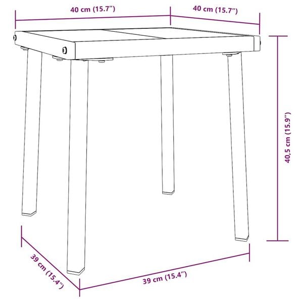 vidaXL Ήλιος Λάουτζερ 3 pcs Καφέ 40 x 40 x 40.5 εκ συνθετικό ρατάν