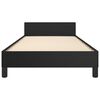 vidaXL Πλαίσιο Κρεβατιού με Κεφαλάρι Μαύρο90x200εκ. από ΣυνθετικόΔέρμα