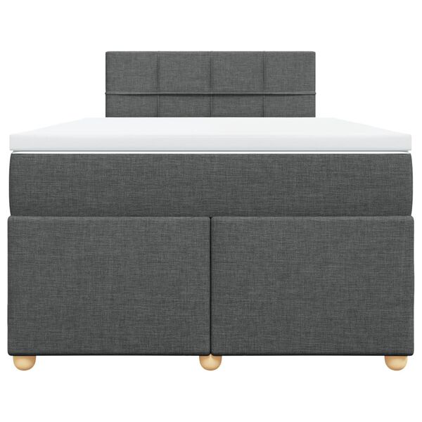 vidaXL Κρεβάτι Boxspring με Στρώμα Σκούρο Γκρι 120x190 εκ Υφασμάτινο