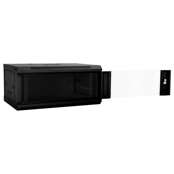 vidaXL Ντουλάπα δικτύου με αποθήκευση Μαύρο 60 x 35 x 28 εκ Ατσάλι