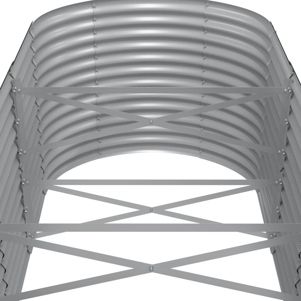 vidaXL Ζαρντινιέρα Γκρι 512x80x68 εκ. Ατσάλι με Ηλεκτρ. Βαφή Πούδρας