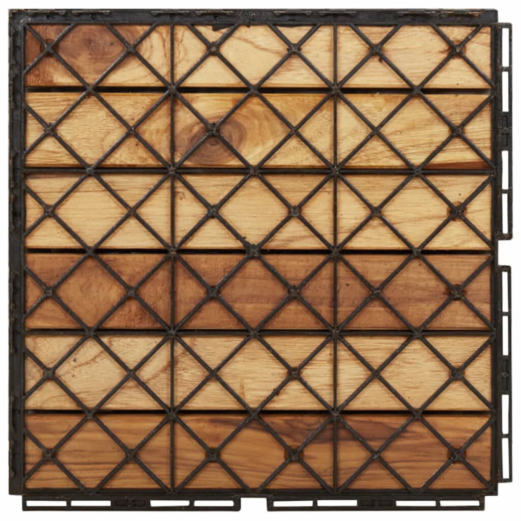 vidaXL Πλακάκια Deck 20 τεμ. 30 x 30 εκ. από Μασίφ Ξύλο Teak