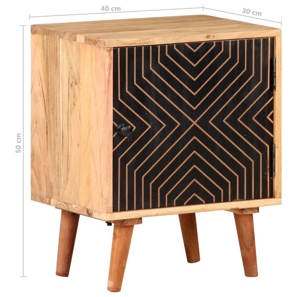 vidaXL Κομοδίνο 40 x 30 x 50 εκ. από Μασίφ Ξύλο Ακακίας
