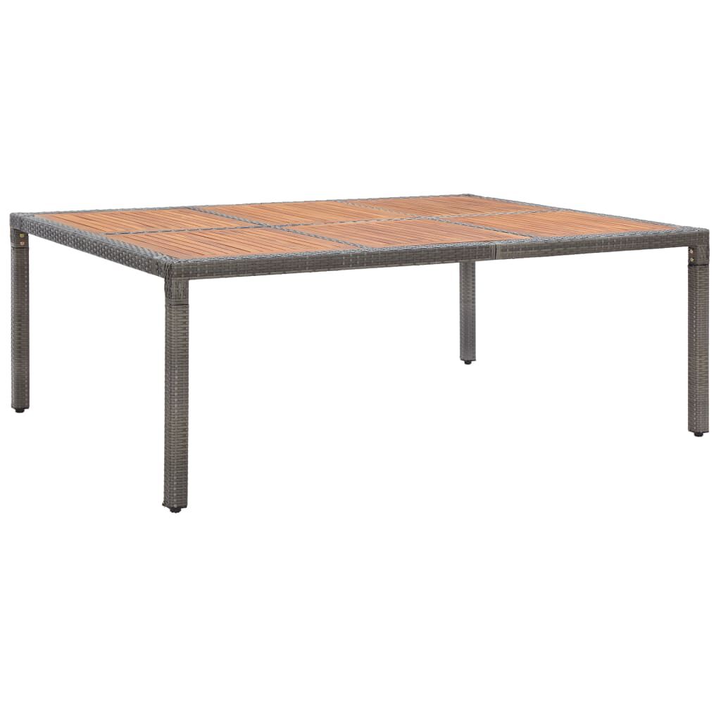 vidaXL Τραπέζι Κήπου Γκρι 200x150x74 εκ. Συνθετικό Ρατάν/Ξύλο Ακακίας