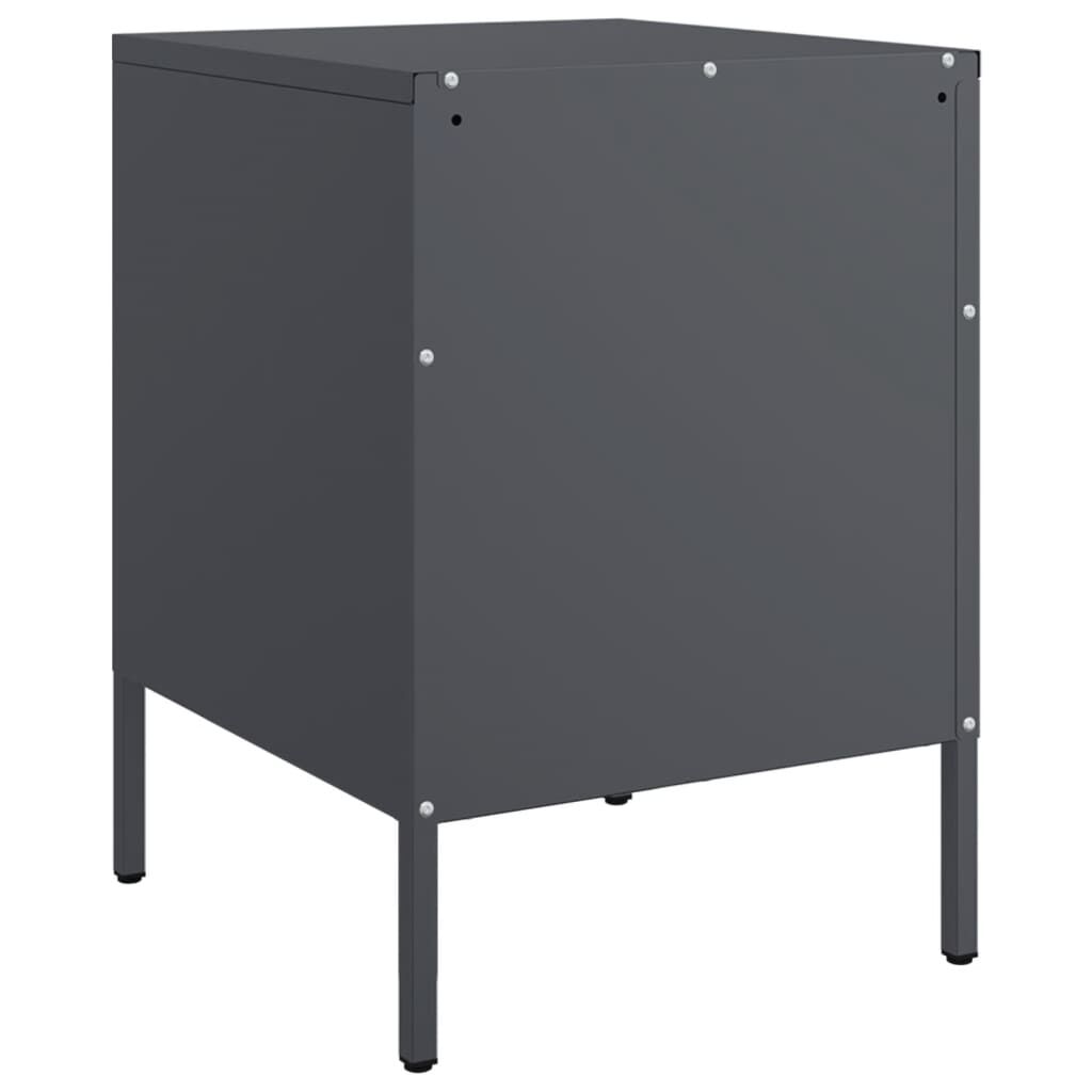 vidaXL Κομοδίνο Ανθρακί 36x39x50,5 εκ. από Χάλυβα