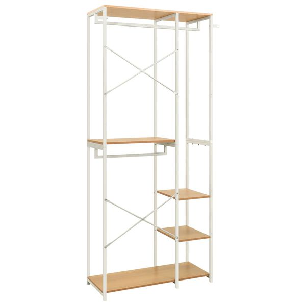 vidaXL Ντουλάπα Λευκή/Χρ. Δρυς 90x40x213 εκ. από Μέταλλο & Μοριοσανίδα