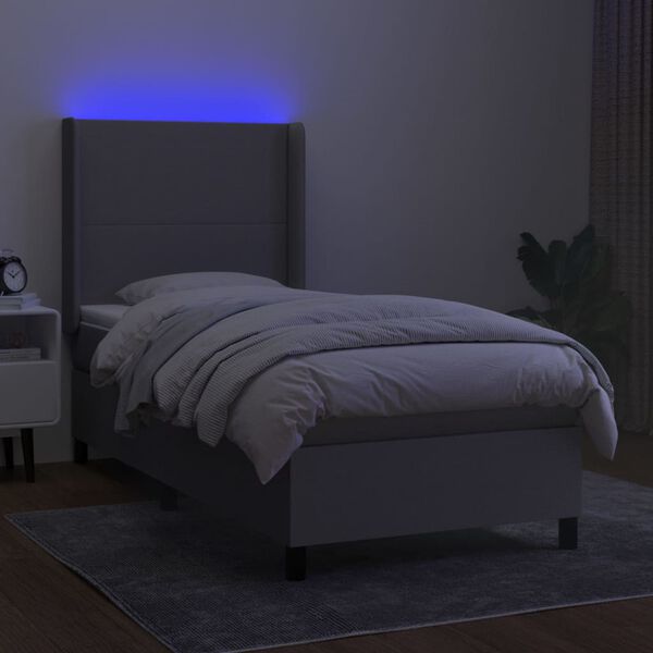 vidaXL &Kappa;&rho;&epsilon;&beta;ά&tau;&iota; Boxspring &mu;&epsilon; &Sigma;&tau;&rho;ώ&mu;&alpha; & LED &Alpha;&nu;.&Gamma;&kappa;&rho;&iota; 80x200 &epsilon;&kappa;. &Upsilon;&phi;&alpha;&sigma;&mu;ά&tau;&iota;&nu;&omicron;