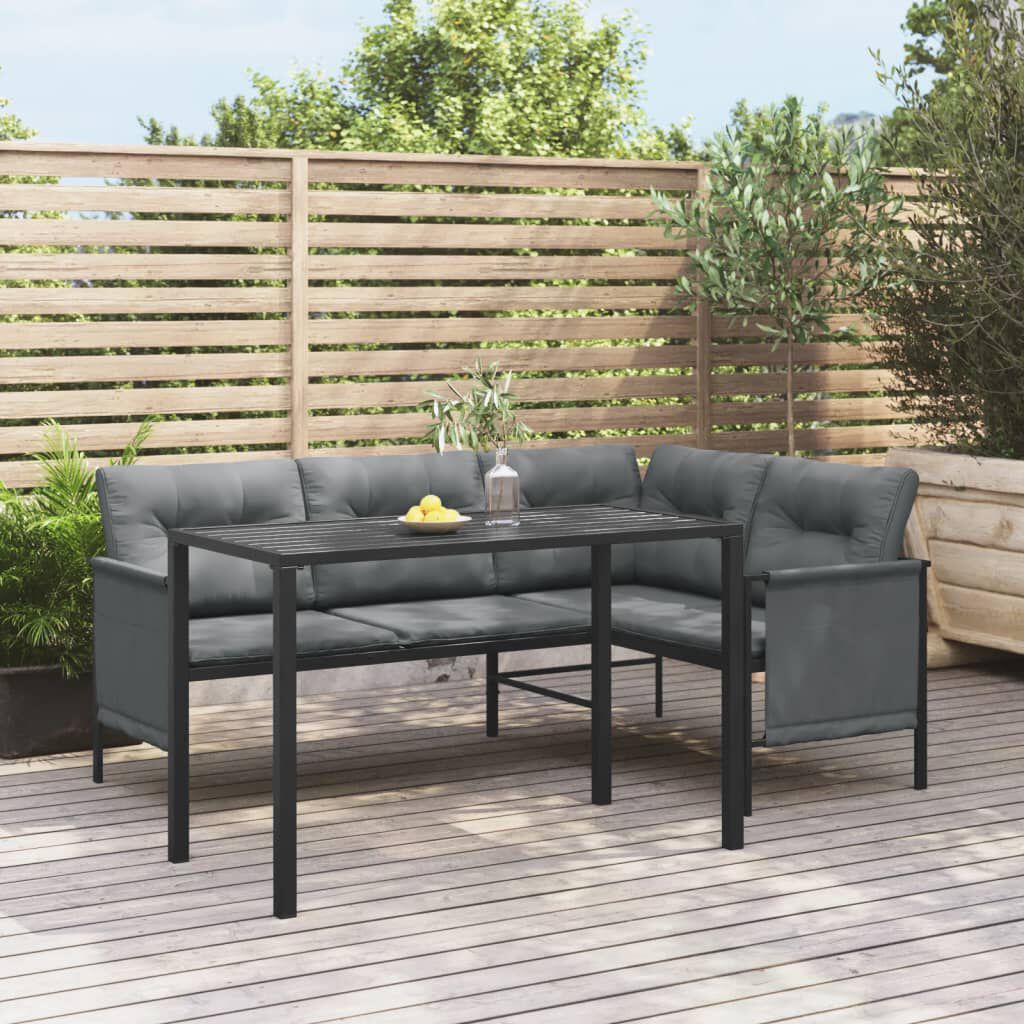 vidaXL Τραπεζαρία Κήπου Ανθρακί 110 x 54 x 70 εκ. Ατσάλινη
