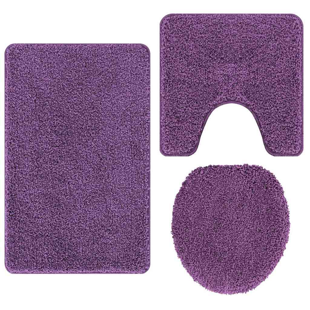vidaXL Πατάκι μπάνιου 3 pcs Μοβ 50 x 50 cm Πολυπροπυλένιο