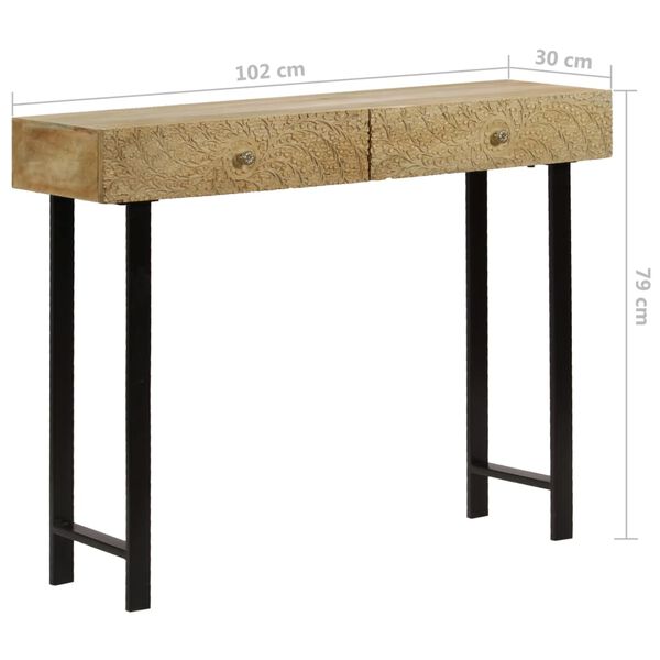 vidaXL Τραπέζι Κονσόλα 102 x 30 x 79 εκ. από Μασίφ Ξύλο Μάνγκο