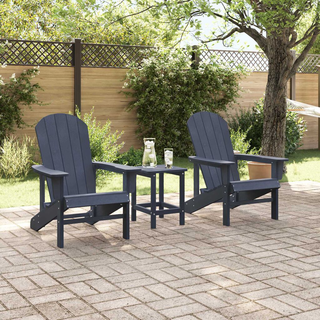 vidaXL Καρέκλες Adirondack 2 τμχ Ναυτική Μπλε 74x82x90 εκ. HDPE