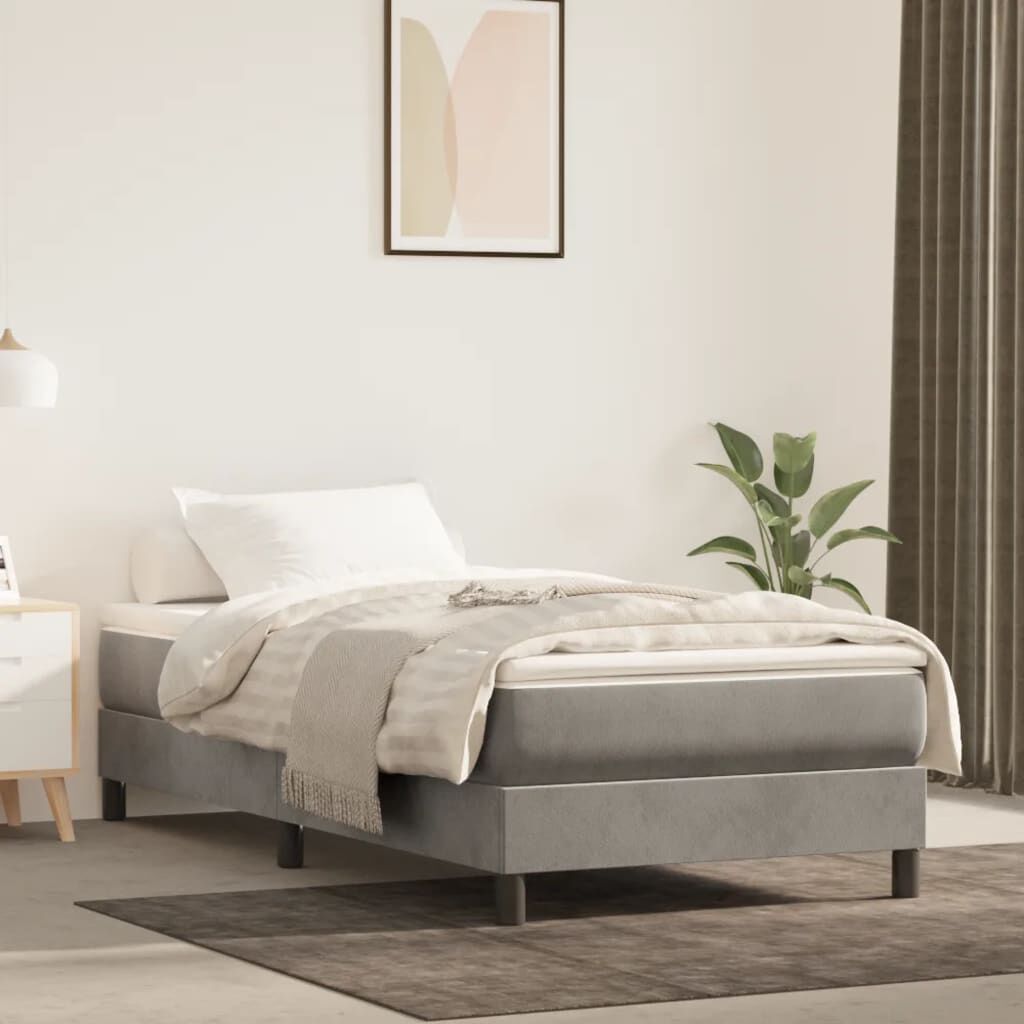 vidaXL Στρώμα με Pocket Springs Σκούρο Πράσινο 90x210x20 εκ. Βελούδινο
