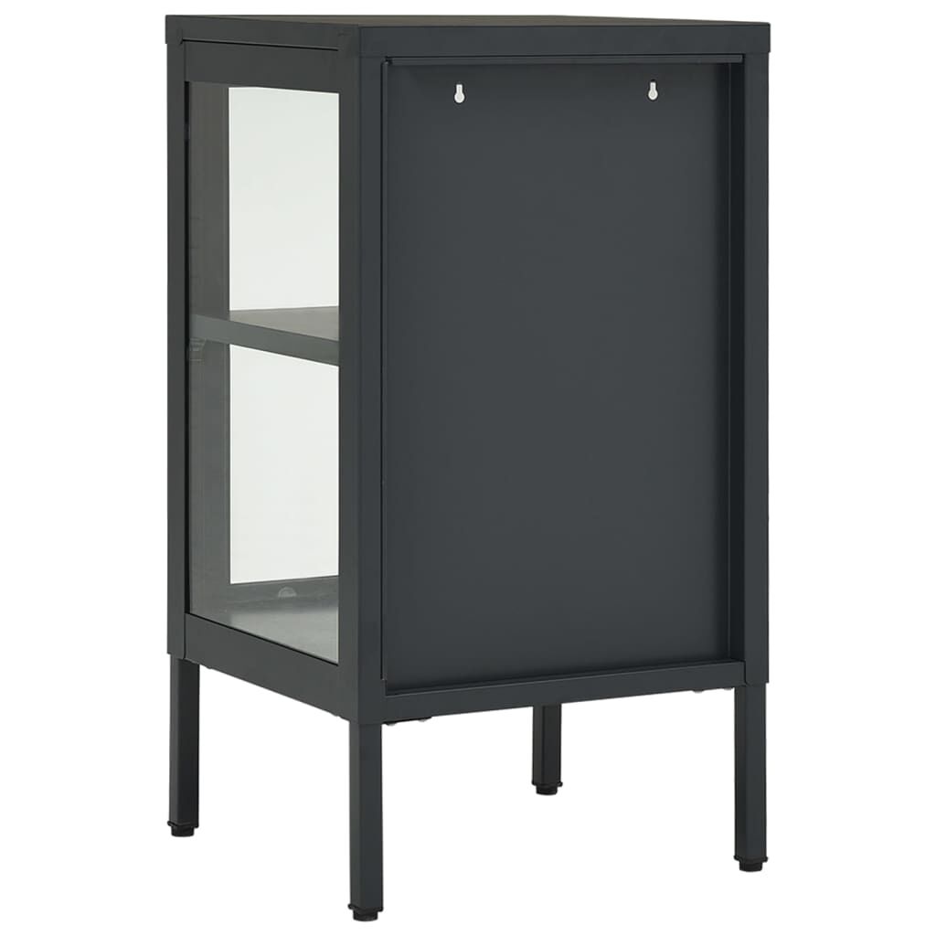 vidaXL Μπουφές Ανθρακί 38 x 35 x 70 εκ. από Ατσάλι και Γυαλί
