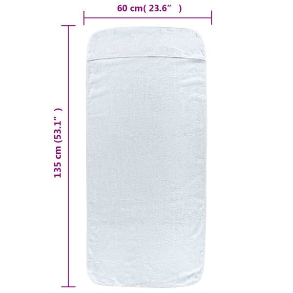 vidaXL Πετσέτες Θαλάσσης 2 τεμ. Λευκές 60 x 135 εκ. Ύφασμα 400 GSM