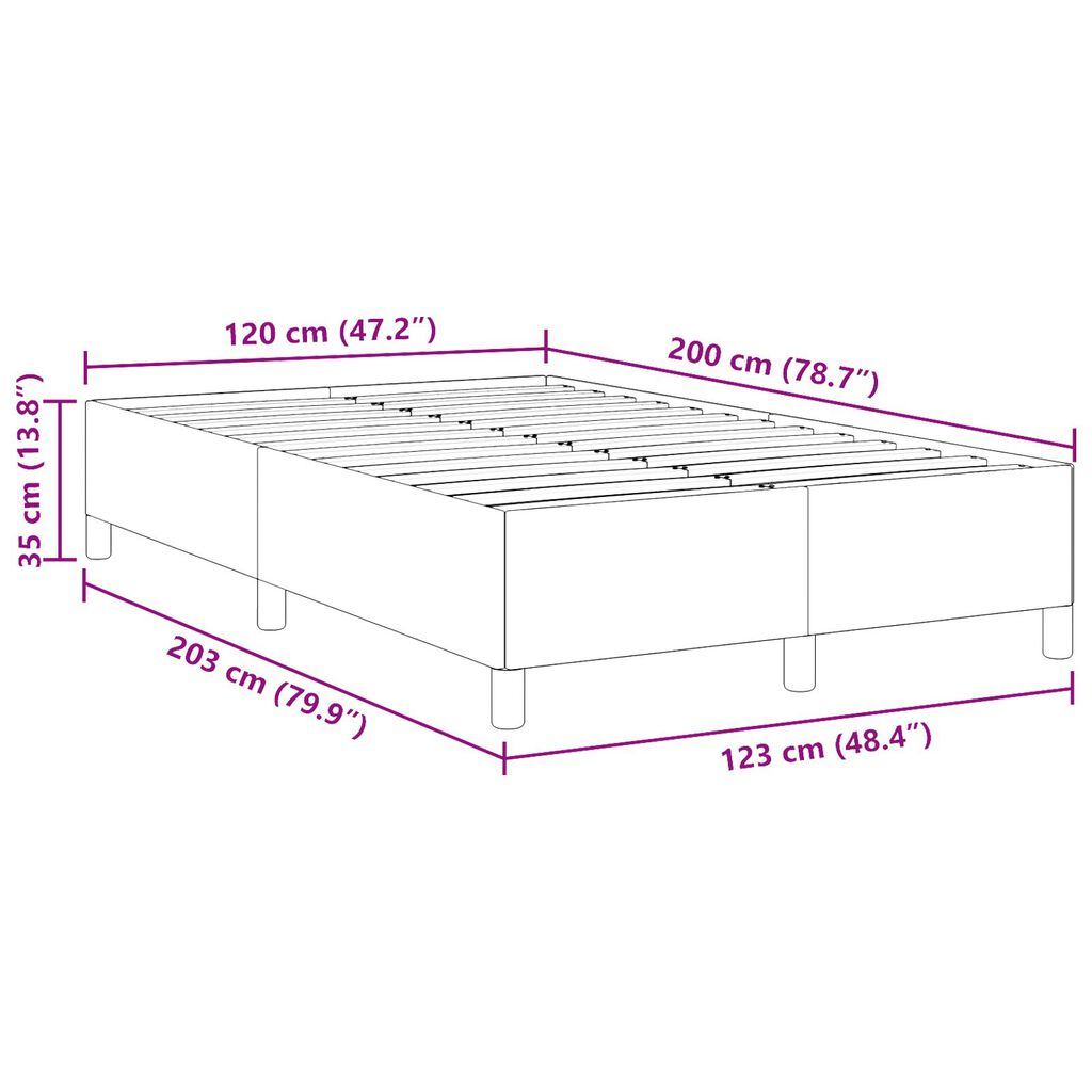 vidaXL Κρεβάτι Μπλε 120x200 εκ. από Κορδέτα