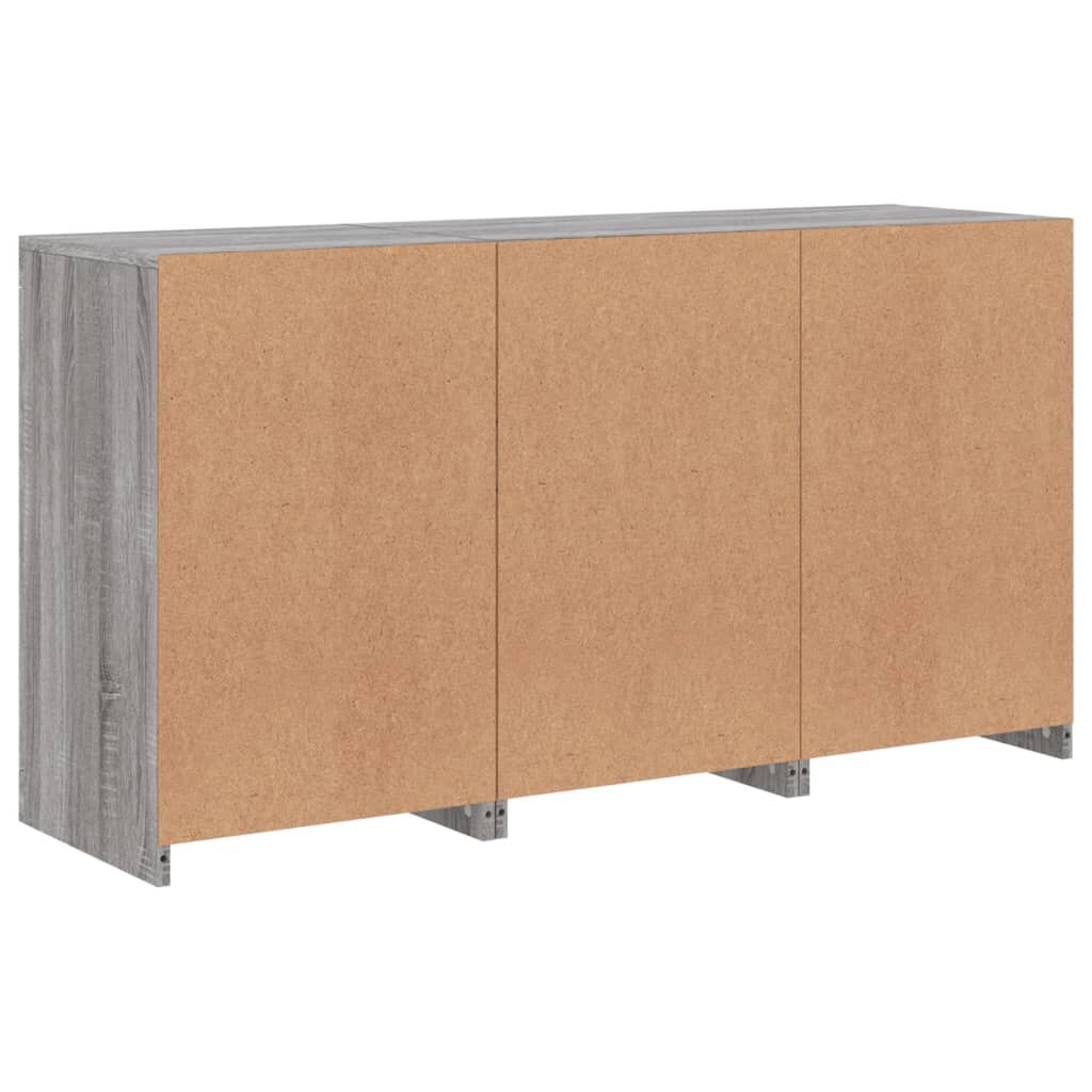 vidaXL Μπουφές με LED Γκρι Sonoma 123 x 37 x 67 εκ.