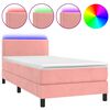 vidaXL &Kappa;&rho;&epsilon;&beta;ά&tau;&iota; Boxspring &mu;&epsilon; &Sigma;&tau;&rho;ώ&mu;&alpha; & LED &Rho;&omicron;&zeta; 100x200 &epsilon;&kappa;. &Beta;&epsilon;&lambda;&omicron;ύ&delta;&iota;&nu;&omicron;