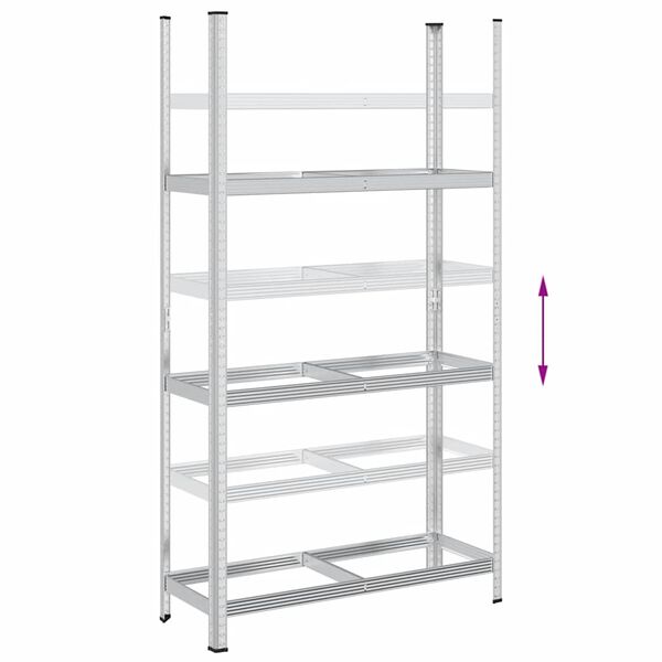 vidaXL Ράφι ελαστικών 3 επιπέδων Ασημί 110x40x200 cm Ατσάλι