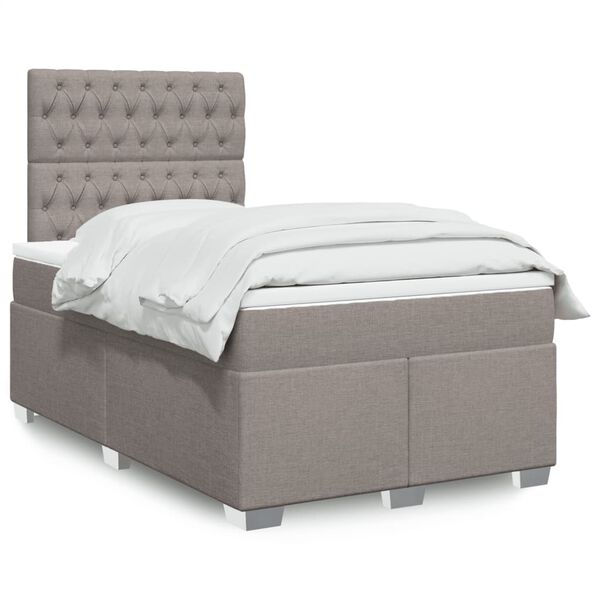 vidaXL &Kappa;&rho;&epsilon;&beta;ά&tau;&iota; Boxspring &mu;&epsilon; &Sigma;&tau;&rho;ώ&mu;&alpha; Taupe 120x200 &epsilon;&kappa;. &Upsilon;&phi;&alpha;&sigma;&mu;ά&tau;&iota;&nu;&omicron;