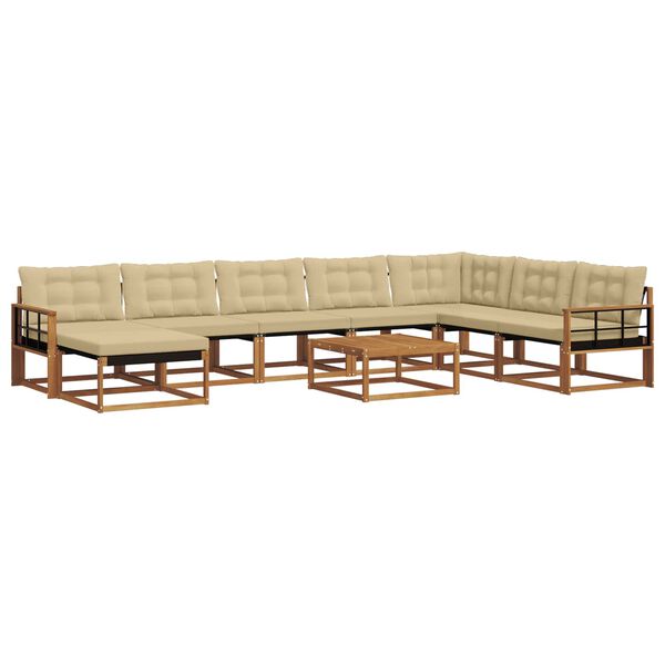 vidaXL &Sigma;&epsilon;&iota;&rho;ά &Kappa;&alpha;&nu;&alpha;&pi;έ &Epsilon;&xi;&omega;&tau;&epsilon;&rho;&iota;&kappa;&omicron;ύ &mu;&epsilon; &mu;&alpha;&xi;&iota;&lambda;ά&rho;&iota; 9 pcs &Phi;&upsilon;&sigma;&iota;&kappa;ό &kappa;&alpha;&iota; &Mu;&pi;&epsilon;&zeta;