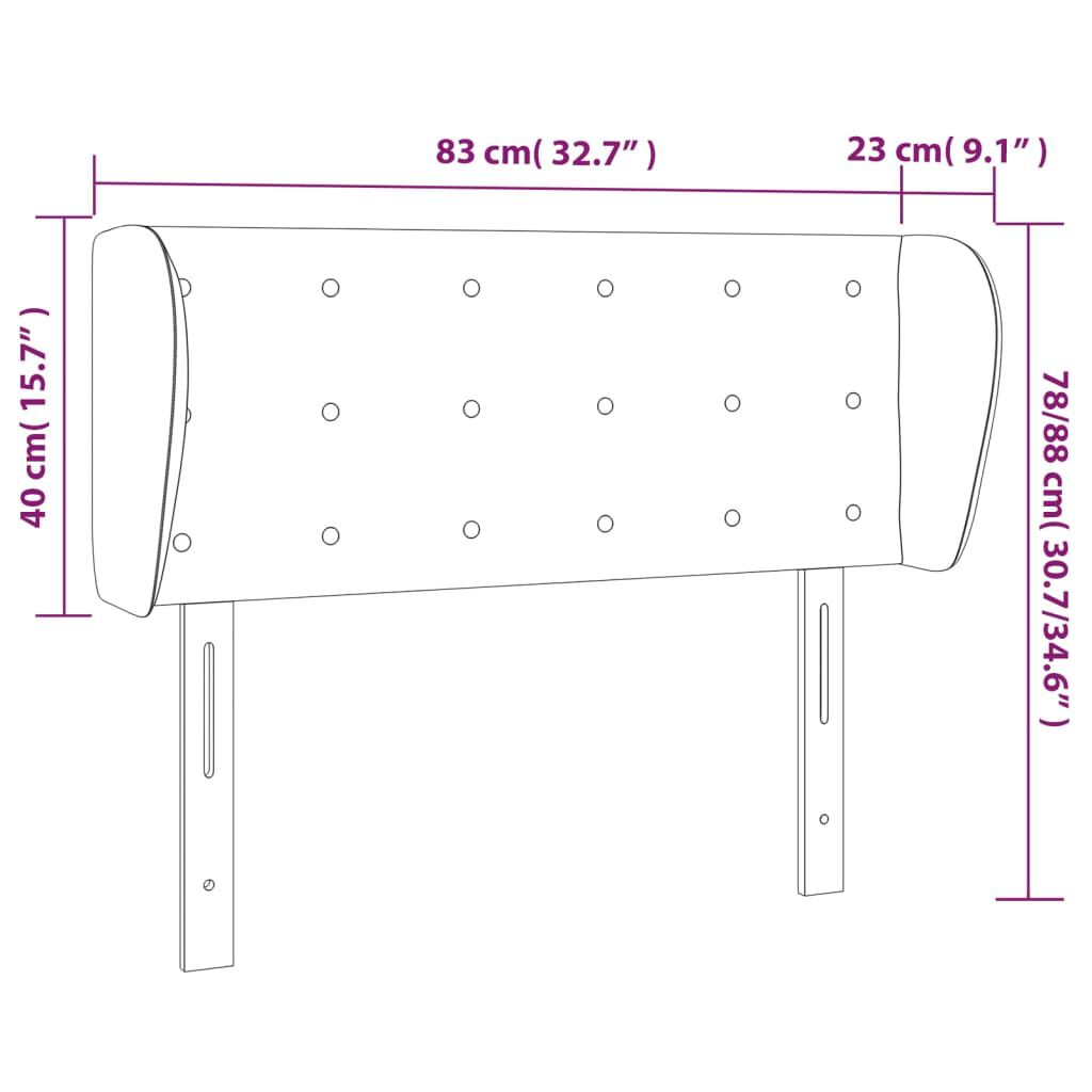 vidaXL Κεφαλάρι με Πτερύγια Κρεμ 83x23x78/88 εκ. Συνθετικό Δέρμα