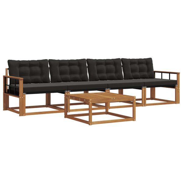 vidaXL &Sigma;&epsilon;&iota;&rho;ά &Kappa;&alpha;&nu;&alpha;&pi;έ &Epsilon;&xi;&omega;&tau;&epsilon;&rho;&iota;&kappa;&omicron;ύ &mu;&epsilon; &mu;&alpha;&xi;&iota;&lambda;ά&rho;&iota; 5 pcs &Phi;&upsilon;&sigma;&iota;&kappa;ό &kappa;&alpha;&iota; &Mu;&alpha;ύ&rho;&omicron;