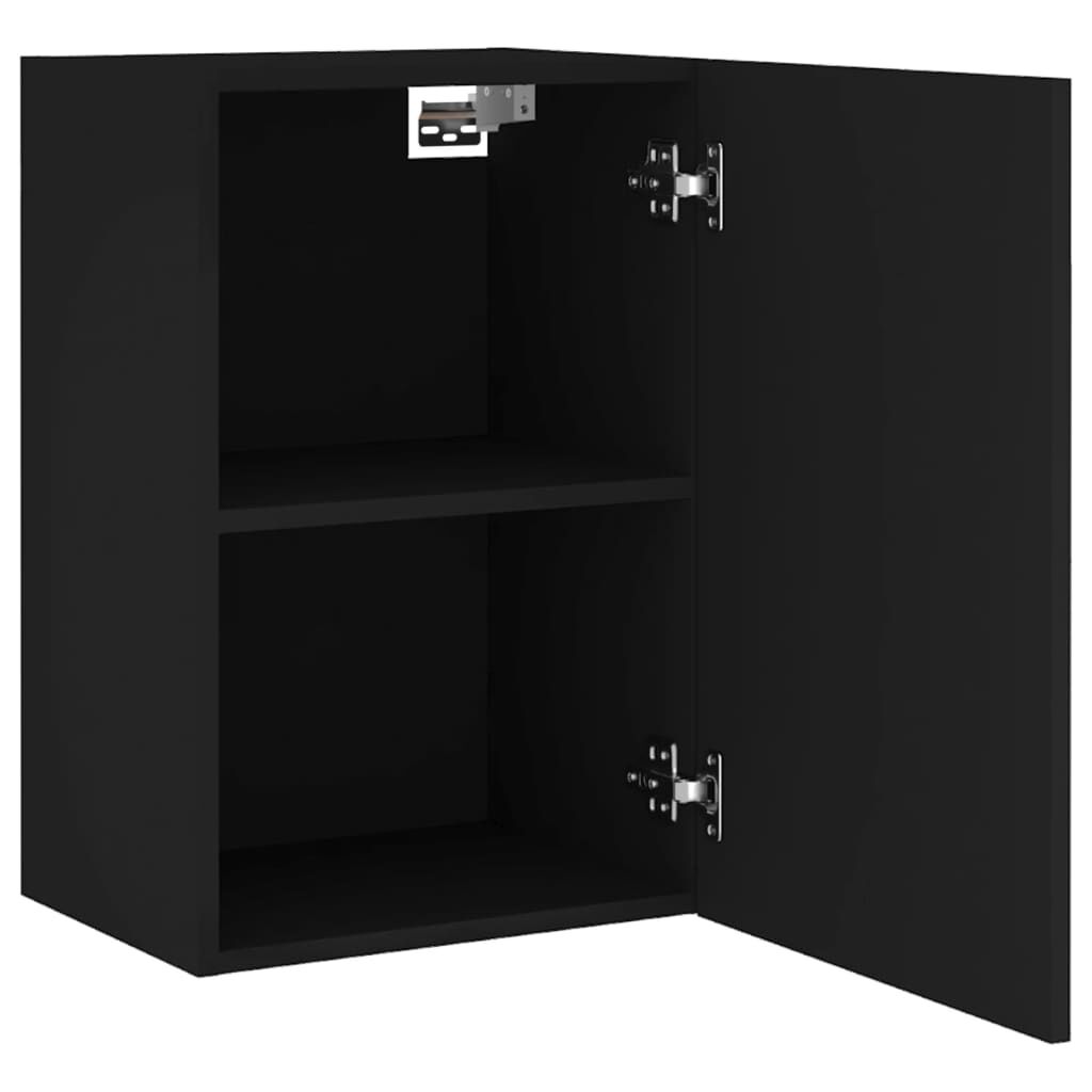 vidaXL Έπιπλα Τηλεόρασης Τοίχου 2 τεμ Μαύρα 40,5x30x60εκ Επεξ. Ξύλο